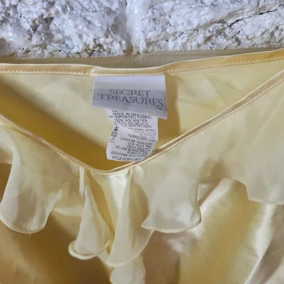 Secret Treasures Womens Chemise Slip 1X Adjustable Spaghetti Strap YEL3E - Picture 7 of 9